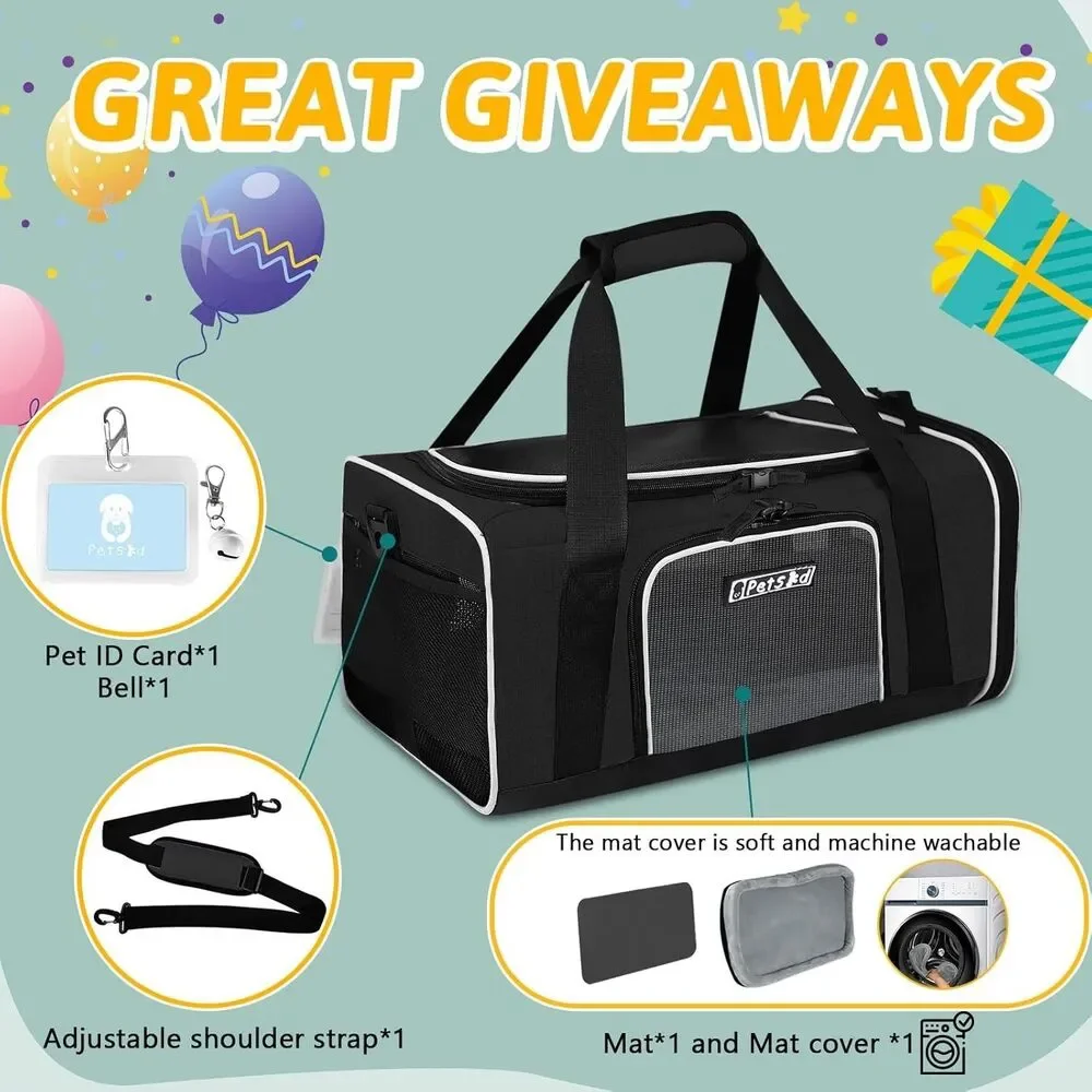 Petskd Pet Carrier 17x12x8.5 JetBlue Allegiant Airline Approved,Pet Travel NEW - Picture 3 of 9